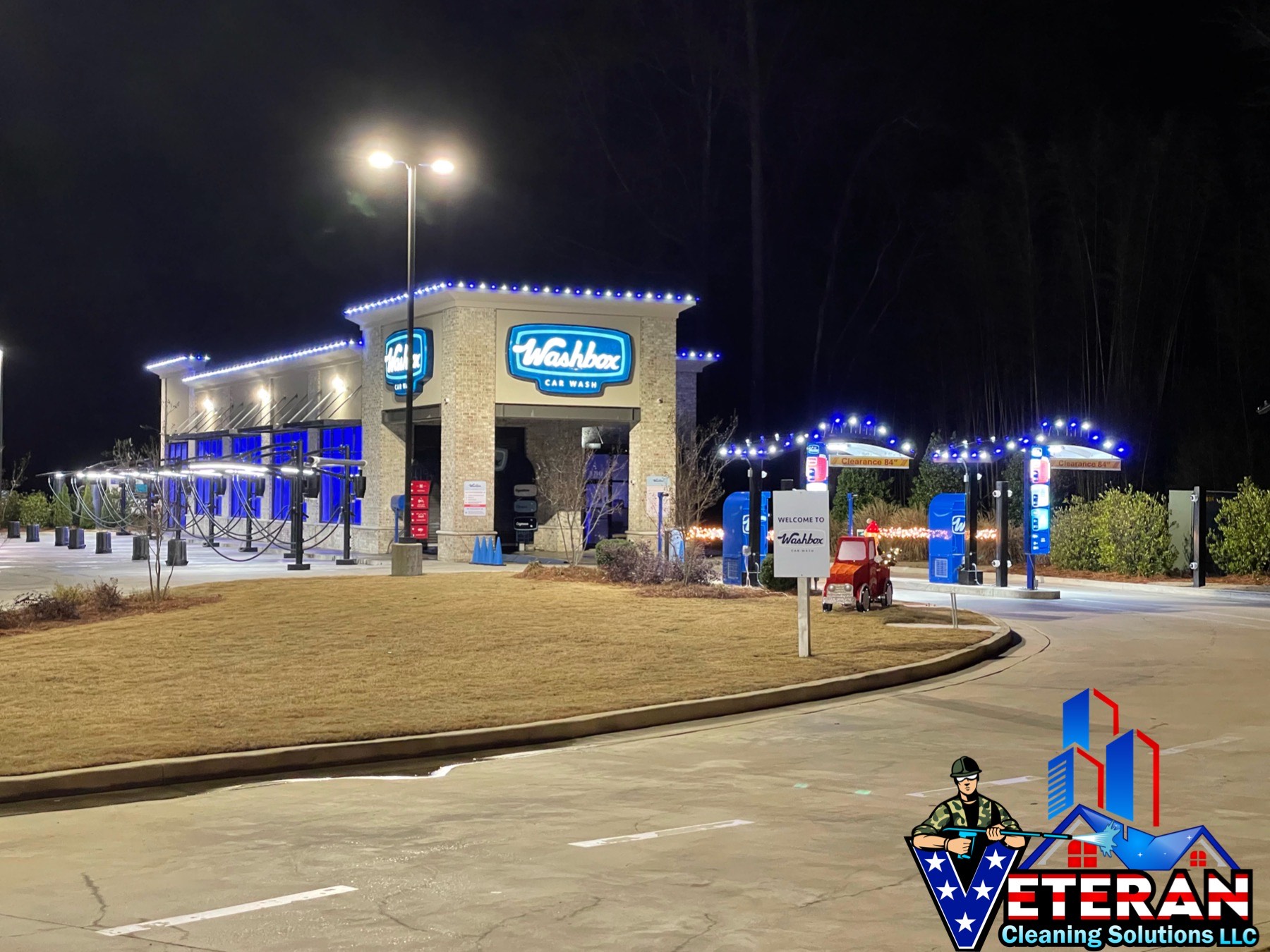 Christmas Lights Installation at the Washbox Carwash in Rainbow City, AL